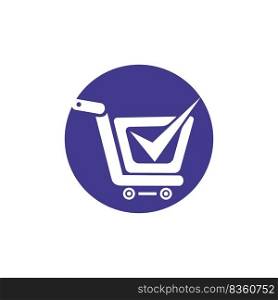 Safe shopping vector logo design template. Trusted choice shopping cart logo icon design. 