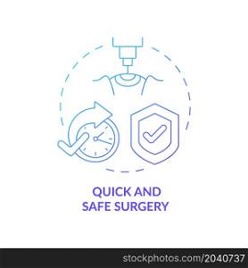 Safe surgery gradient concept icon. Most effective procedure against eye imperfections. Benefits of laser eye surgery abstract idea thin line illustration. Vector isolated outline color drawing. Safe surgery gradient concept icon