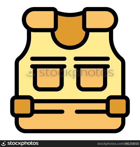 Safe vest icon outline vector. Army jacket. Tactical proof color flat. Safe vest icon vector flat