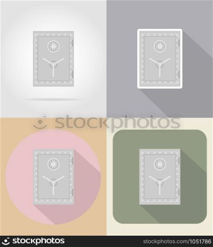 safe with combination lock flat icons vector illustration isolated on background