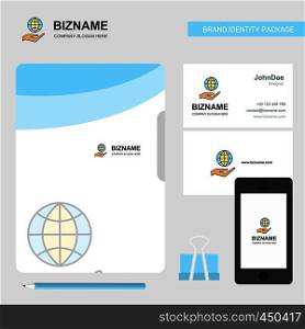 Safe world Business Logo, File Cover Visiting Card and Mobile App Design. Vector Illustration