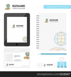 Safe world Business Logo, Tab App, Diary PVC Employee Card and USB Brand Stationary Package Design Vector Template