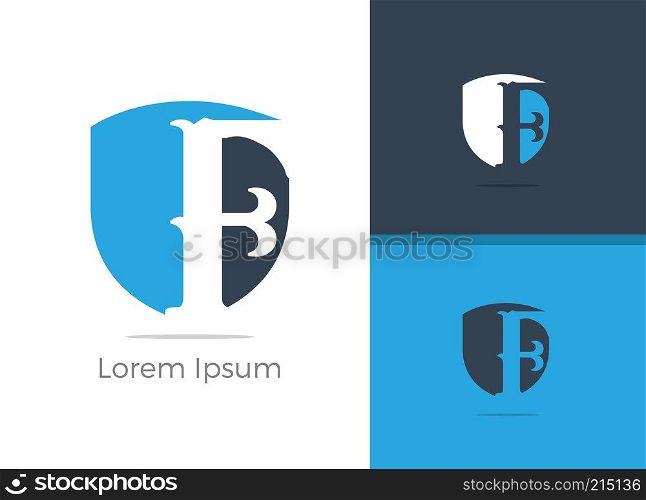 Safety and Security letter F logo design, F letter in shield vector icon.