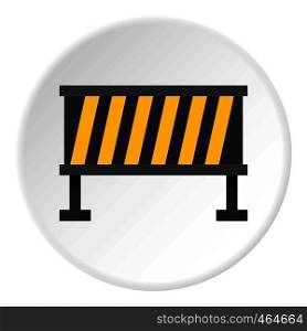 Safety barricade icon in flat circle isolated vector illustration for web. Safety barricade icon circle