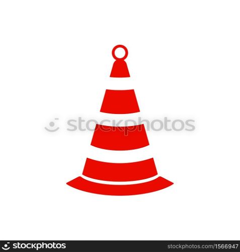 Safety cone icon in trendy flat design