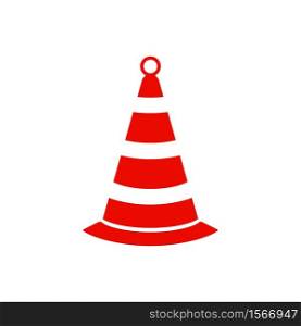 Safety cone icon in trendy flat design