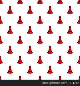 Safety cones pattern. Cartoon illustration of safety cones vector pattern for web. Safety cones pattern, cartoon style