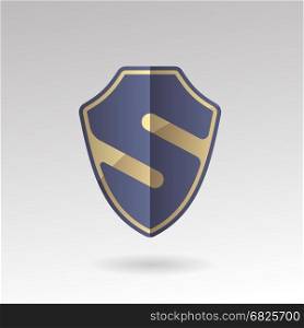 Safety defense logo. Protection shield with S Letter. Vector illustration. S sign emblem badge.
