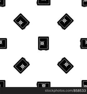 Safety deposit box pattern repeat seamless in black color for any design. Vector geometric illustration. Safety deposit box pattern seamless black