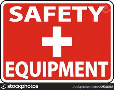 Safety Equipment Sign on white background