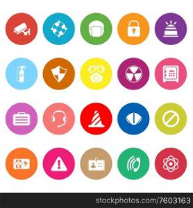 Safety flat icons on white background, stock vector