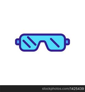 safety glasses for eyes icon vector. safety glasses for eyes sign. color symbol illustration. safety glasses for eyes icon vector outline illustration