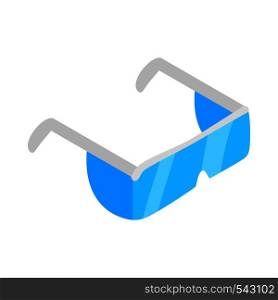 Safety glasses icon in isometric 3d style on a white background. Safety glasses icon, isometric 3d style
