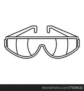 Safety glasses icon. Outline illustration of safety glasses vector icon for web design isolated on white background. Safety glasses icon, outline style