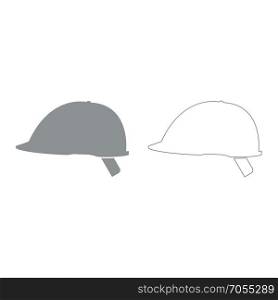 Safety helmet grey set grey set icon .. Safety helmet grey set icon .