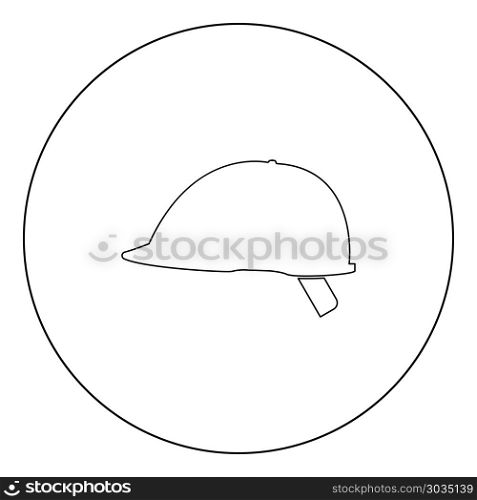 Safety helmet icon black color in circle vector illustration