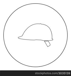 Safety helmet icon black color in circle vector illustration
