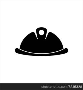 Safety Helmet Icon, Head Protection, Headgear Vector Art Illustration