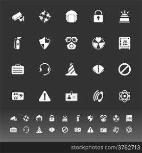 Safety icons on gray background, stock vector