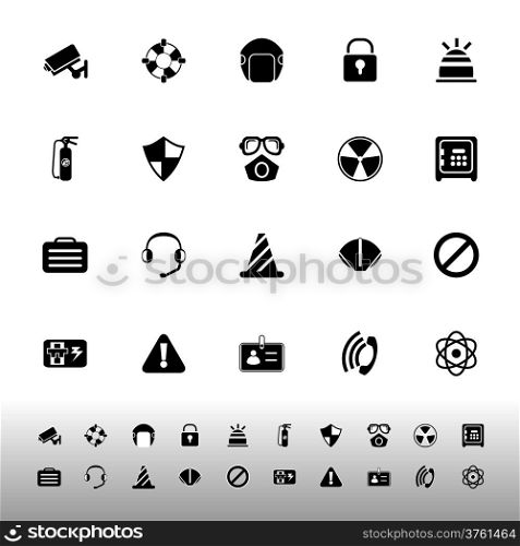 Safety icons on white background, stock vector