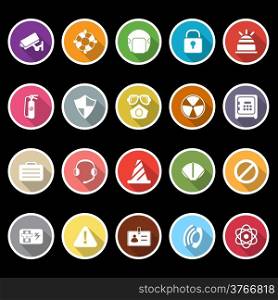 Safety icons with long shadow, stock vector