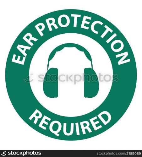 Safety instructions Ear Protection Required Sign on white background
