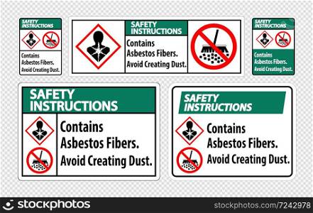 Safety Instructions Label Contains Asbestos Fibers,Avoid Creating Dust