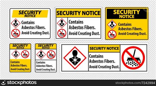 Safety Instructions Label Contains Asbestos Fibers,Avoid Creating Dust