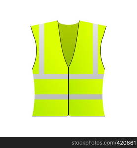 Safety jacket security. Yellow work uniform with reflective stripes. Vector stock illustration. Safety jacket security. Yellow work uniform with reflective stripes. Vector stock illustration.