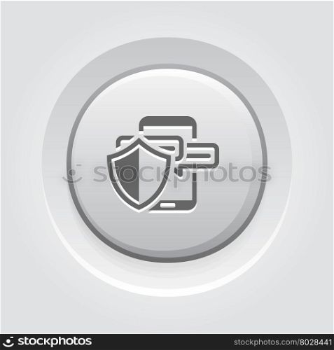 Safety Messaging Icon.. Safety Messaging Icon. Flat Design. Business Concept Grey Button Design