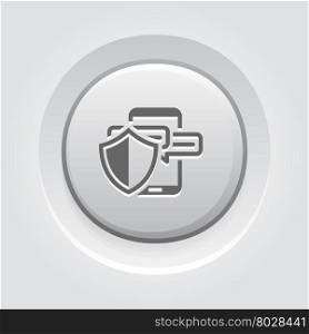 Safety Messaging Icon.. Safety Messaging Icon. Flat Design. Business Concept Grey Button Design