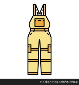 Safety overalls icon. Outline safety overalls vector icon color flat isolated on white. Safety overalls icon color outline vector