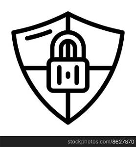 safety padlock line icon vector. safety padlock sign. isolated contour symbol black illustration. safety padlock line icon vector illustration