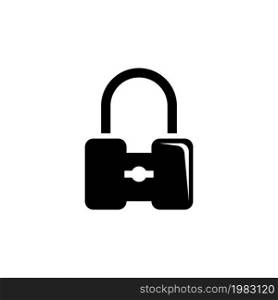 Safety Padlock, Strong Closed Lock. Flat Vector Icon illustration. Simple black symbol on white background. Safety Padlock, Strong Closed Lock sign design template for web and mobile UI element. Safety Padlock, Strong Closed Lock. Flat Vector Icon illustration. Simple black symbol on white background. Safety Padlock, Strong Closed Lock sign design template for web and mobile UI element.
