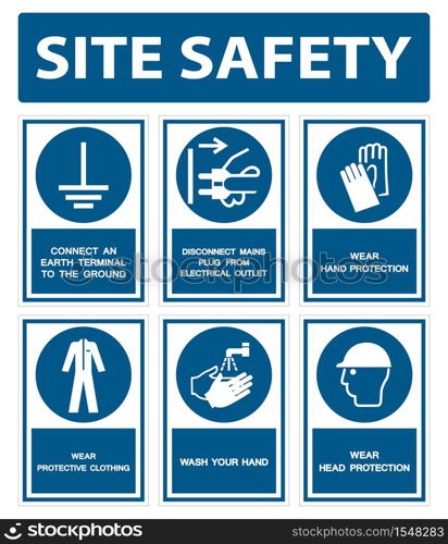 Safety PPE Must Be Worn Sign Isolate On White Background,Vector Illustration EPS.10