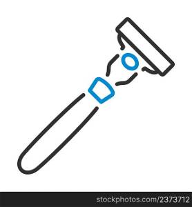 Safety Razor Icon. Editable Bold Outline With Color Fill Design. Vector Illustration.