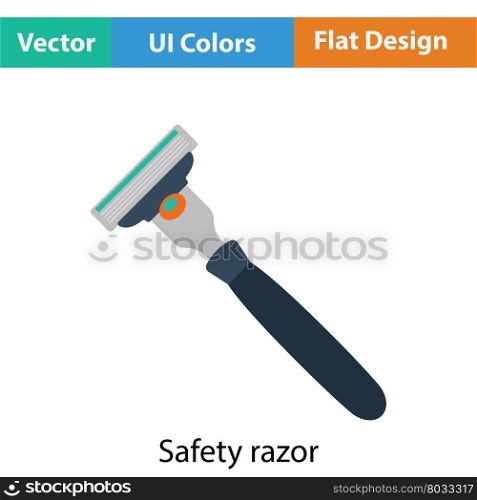 Safety razor icon. Flat color design. Vector illustration.