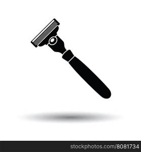 Safety razor icon. White background with shadow design. Vector illustration.