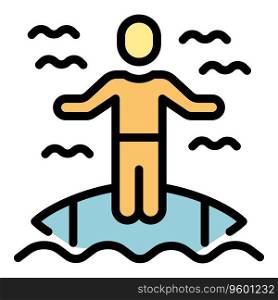 Safety surf icon outline vector. Water life. Beach guard color flat. Safety surf icon vector flat