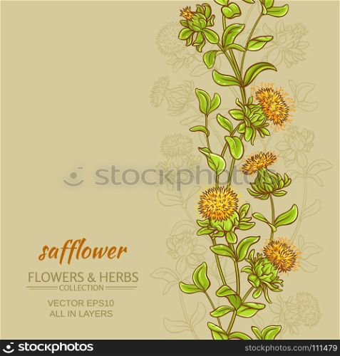 safflower color background. safflower plant vector pattern on color background
