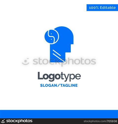 Sag, Brian, Head, Mind Blue Solid Logo Template. Place for Tagline