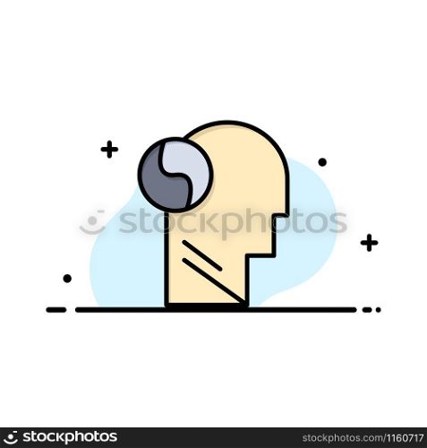 Sag, Brian, Head, Mind Business Flat Line Filled Icon Vector Banner Template