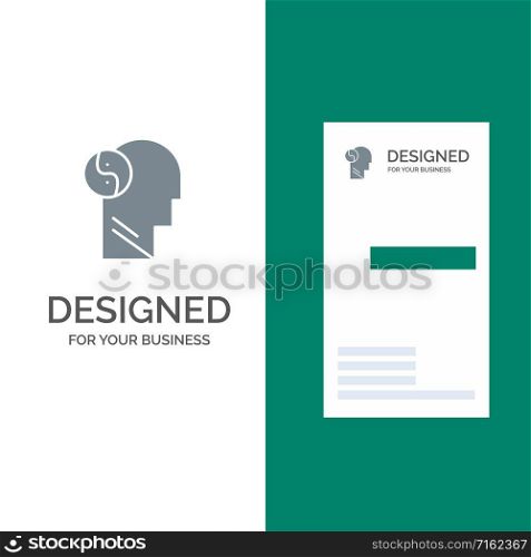 Sag, Brian, Head, Mind Grey Logo Design and Business Card Template