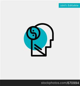 Sag, Brian, Head, Mind turquoise highlight circle point Vector icon