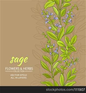sage vector backround. sage plant vector pattern on color backround