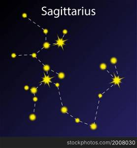 Sagittarius constellation icon. Stellar background. Astrology element. Horoscope symbol. Vector illustration. Stock image. EPS 10.. Sagittarius constellation icon. Stellar background. Astrology element. Horoscope symbol. Vector illustration. Stock image.