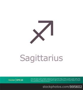 Sagittarius - Zodiac Sign Icon Vector Logo Template Illustration Design. Vector EPS 10.