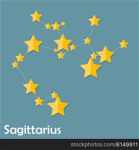 Sagittarius Zodiac Sign of the Beautiful Bright Stars Vector Illustration EPS10. Sagittarius Zodiac Sign of the Beautiful Bright Stars Vector Ill