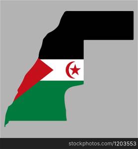 Sahrawi Arab Democratic Republic map flag vector.. Sahrawi Arab Democratic Republic map flag vector