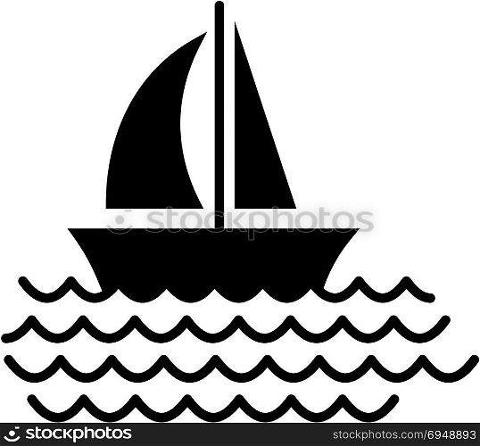 Sail Boat Icon Vector Art Illustration
